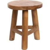 Pflanzen-Kölle Wurzelholz-Hocker, light Wax, aus recyceltem Teakholz, Ø 35 cm, Höhe 42 cm