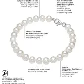 Valero Pearls Armband - Sterling Silber Perlen-Armband Süßwasser-Zuchtperl - Gr. 18 CM - in Weiß - für Damen