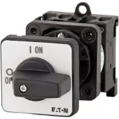 Eaton 057708 EIN-AUS-Schalter, P1, 25 A, Zwischenbau, 3-polig, mit schwarzem Knebel und Frontschild P1-25/Z