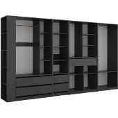 Vicco Kleiderschrank Elmo Anthrazit 50 x 200 cm 5er Set, Model 61350