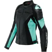 Dainese Racing 4 Lady Leather Schwarz Acqua Grün Jacke Größe 42
