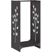 vidaXL Brennholzregal Schwarz 40x30x80 cm Kaltgewalzter Stahl