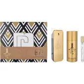 Paco Rabanne Edt Spray 100ml/Deo Natural Spray 150ml/Edt Spray 10ml 1 Million Giftset