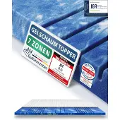AM Qualitätsmatratzen | 7-Zonen Deluxe Gelschaum-Topper | 100x220 cm | 8 cm Höhe | Matratzentopper | 100/220 | Gel Topper | 7 Zonen
