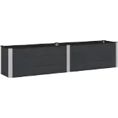 vidaXL Hochbeet Schwarz 250 x 50 x 54 cm WPC und Aluminium