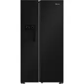 Bauknecht SBS IW E90 Black, Freistehend, Amerikanische Tür, Schwarz, 2 Tür(en), Edelstahloptik, Glas