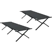 Syfax Klapp Schlafbett fürs Camping 2 pcs Schwarz 210 x 80 x 46 cm