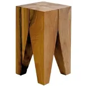 E15 Hocker Backenzahn Eiche geölt braun, Designer Philipp Mainzer, 27x47x27 cm