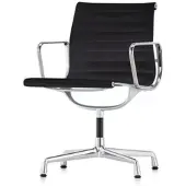 Vitra Besucherstuhl Alu-Chair Stoff schwarz, Designer Charles & Ray Eames, 57.5x83x59 cm