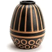 Amadeus Vase Meyya 21 cm - Schwarz Rund -Steingut 16x16 cm