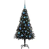 vidaXL Weihnachtsbaum Schwarz 150 cm PVC