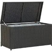 vidaXL Gartentruhe Beige 190L Poly Rattan