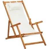 vidaXL Strandstühle 2 Stk. Klappbar Blattmuster Stoff und Massivholz