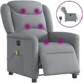 vidaXL Massagesessel Hellgrau Stoff