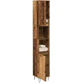 vidaXL Badschrank Altholz-Optik 30x30x190 cm Holzwerkstoff