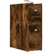 vidaXL Badschrank Schmal mit Rollen Schwarz Holzwerkstoff