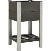 vidaXL Garten-Hochbeet mit Ablage Grau 175x50x75 cm WPC