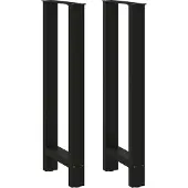 vidaXL Couchtischbeine Schwarz 2 Stk. 70x(42-43) cm Stahl