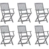 vidaXL Gartenstühle 6 Stk. Klappbar 54x61x88 cm Massivholz Akazie