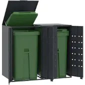 vidaXL Mülltonnenbox für 6 Tonnen Anthrazit 414x79x117 cm Stahl