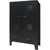 vidaXL Kleiderschrank Industrie-Stil Weiß 67x35x107 cm Stahl