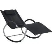 vidaXL Sonnenliege mit Kissen Creme Textilene