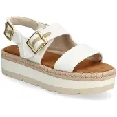 Toms Giana Textile Damen Weiße Sandalen für den Strand
