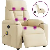 vidaXL Massagesessel Creme Stoff
