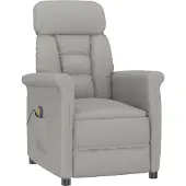 vidaXL Massagesessel Hellgrau 96,5 x 70,5 x 95 cm Mikrofaser