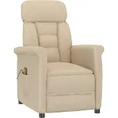 vidaXL Massagesessel Creme 96,5 x 70,5 x 95 cm Mikrofaser