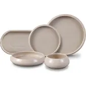 Bricard Bondy 25-teiliges Porzellanservice Taupe für 6 Personen, Teller 26,8 cm Durchmesser
