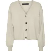 Vero Moda VMGOLD ROLL LS V-NECK CARDIGAN Birch XS