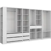 Vicco Kleiderschrank Elmo Weiß 50 x 200 cm 5er Set, Model 61358