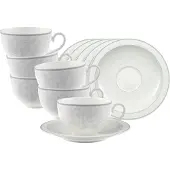 Villeroy & Boch Gray Pearl Cappuccinotassen mit Untertassen