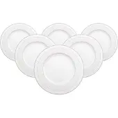 Villeroy & Boch Speiseteller "Speiseteller Gray Pearl ø 27,5 cm 6er Set weiß" Spülmaschinengeeignet, Mikrowellengeeignet
