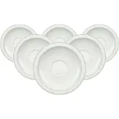 Villeroy & Boch Untertasse "Cappuccinountertassen Gray Pearl ø 18,5 cm 6er Set weiß" Spülmaschinengeeignet, Mikrowellengeeignet