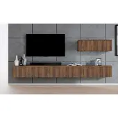 AX Living Lowboard TV modern Loriano Wohnwand 300 cm Nussbaum Warmia
