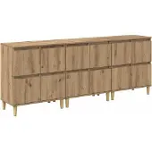 vidaXL Sideboards 3 Stk. Artisan-Eiche 60 x 35 x 70 cm Holzwerkstoff