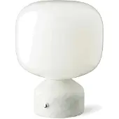 Gejst Meemo LED-Akku-Tischleuchte, Marmor weiß, Glas - , Meemo, dimmbar, Weiß, für Wohnzimmer, Glas
