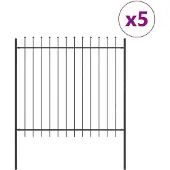 vidaXL Gartenzaun WOERDEN 5 stk. 8,5 x 1,5 m Pulverbeschichteter Stahl