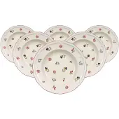 Villeroy & Boch Suppenteller "Suppenteller Petite Fleur ø 22,8 cm 6er Set weiß" Spülmaschinengeeignet, Mikrowellengeeignet