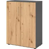 Hammerbacher Regal/Türen 3OH 938T3 Graphit/Asteiche