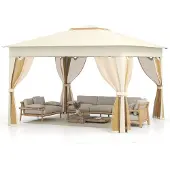Northix Faltpavillon, 337 x 337 cm, Seitenwände aus Netzgewebe, einfacher Aufbau