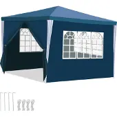 Izrielar Pavillon Partyzelt mit Seitenwänden, Reißverschlusstür & Fenstern, UV-geschützt, 3x3m Blau