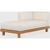 Ethnicraft Monocle Modulsofa Outdoor-Daybed Teak/Stoff White