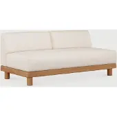 Ethnicraft Monocle Outdoor-Modulsofa 2-Sitzer Teak/Stoff White