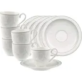 Villeroy & Boch Gray Pearl Espressotasse mit Untertasse 70 ml 6er Set
