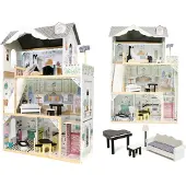 Kik - Puppenhaus aus Holz MDF + Möbel 120cm XXL LED
