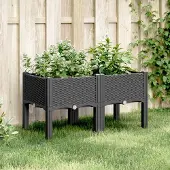 Prolenta Maison Exclusive - Pflanzkasten mit Beinen Schwarz 80x40x42 cm PP