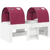 Syfax Bett mit Tunnel 4 pcs Weiß und Rot Holzwerkstoff